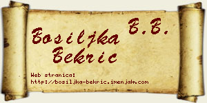 Bosiljka Bekrić vizit kartica